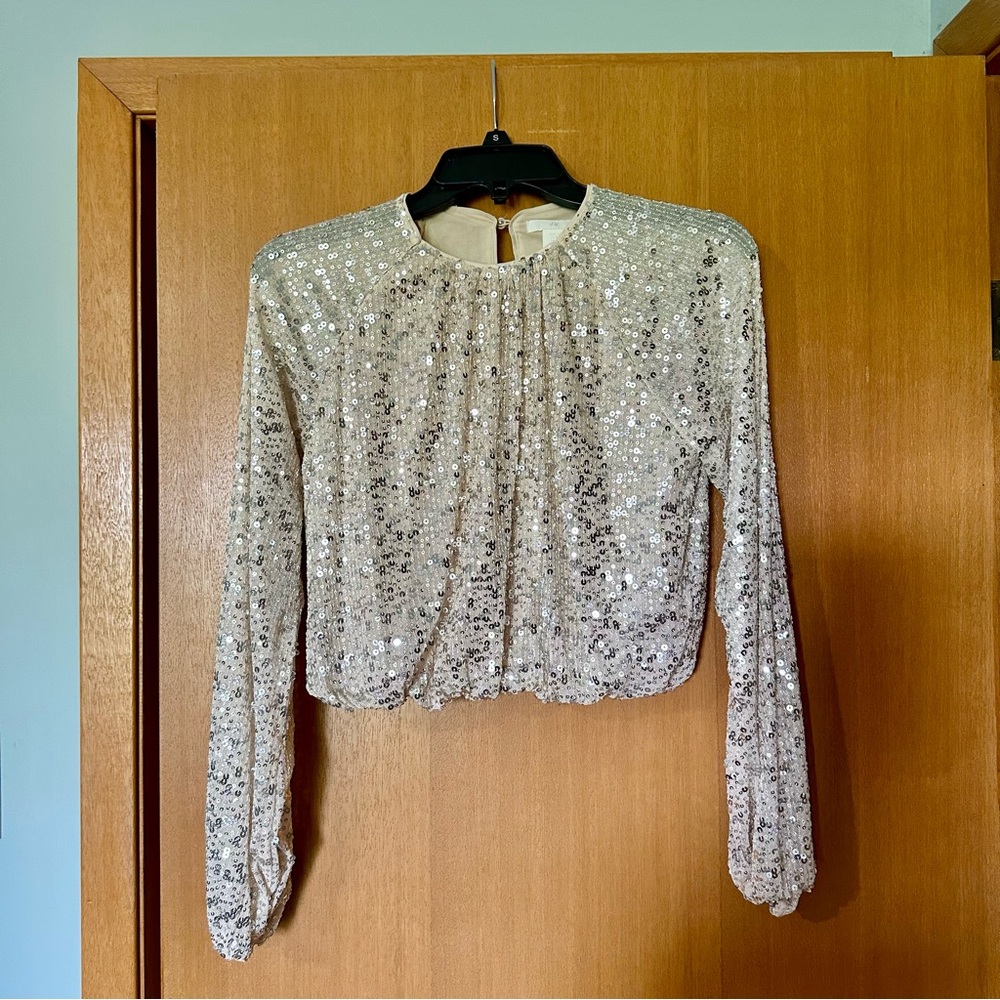 H&M Champagne Sequin Blouse